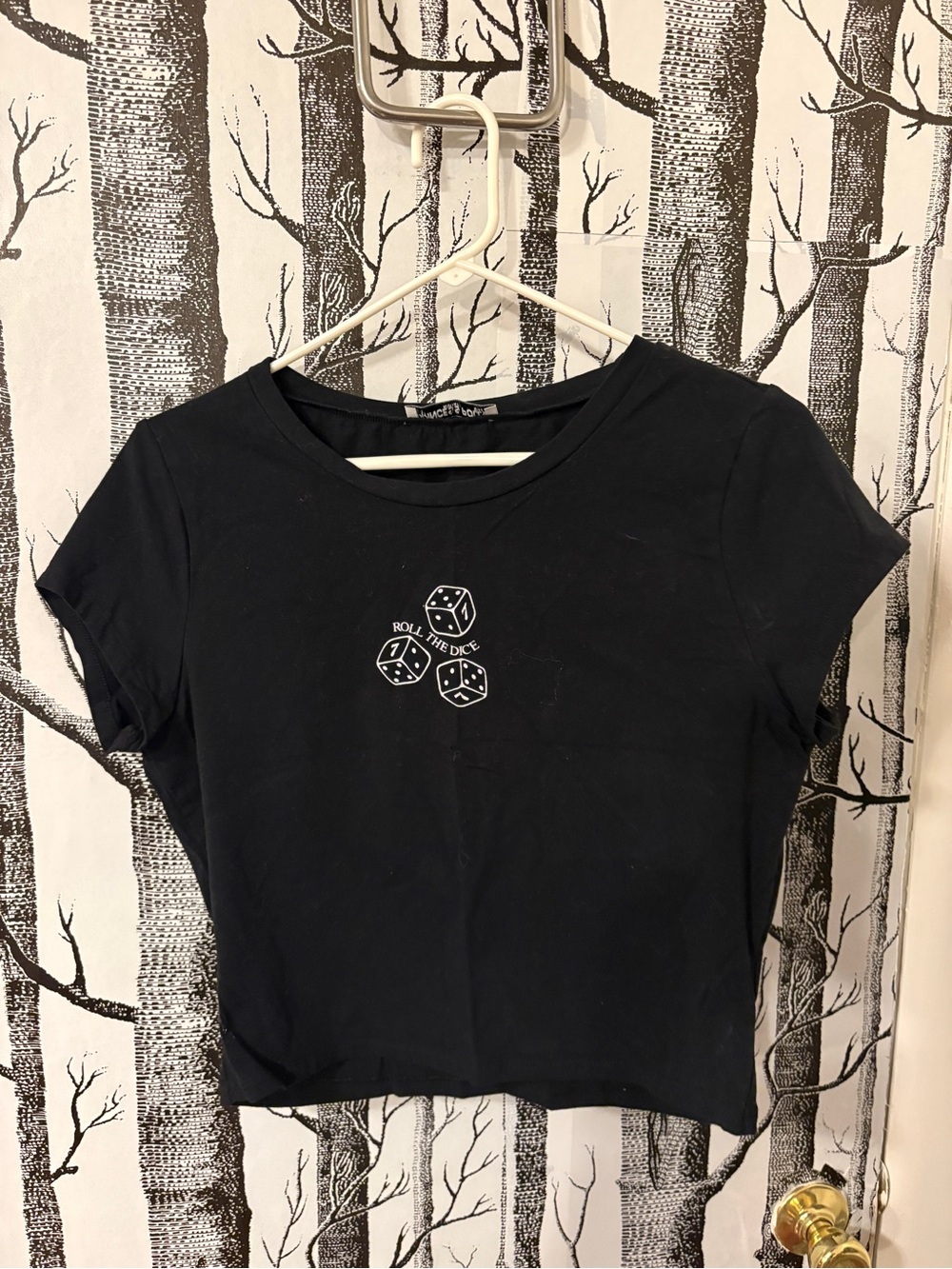 Princess Polly Black Graphic Dice Crop Tee